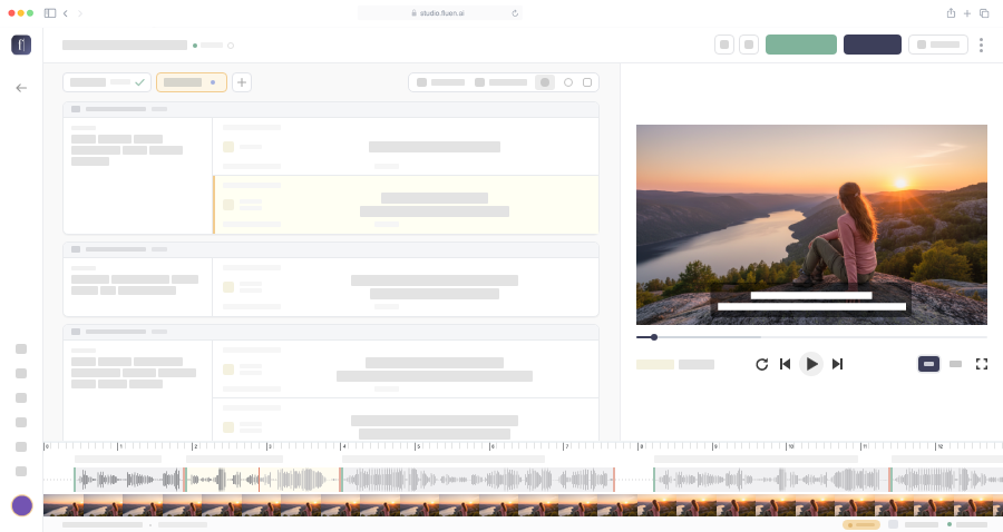 The Fluen Studio subtitle editor